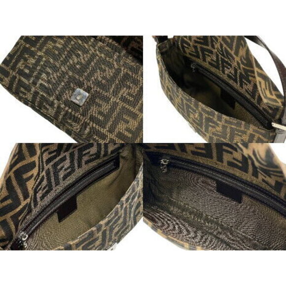 FENDI Mamma Bucket Hobo Shoulder Bag Zucca Canvas Leather Brown - Picture 7 of 8